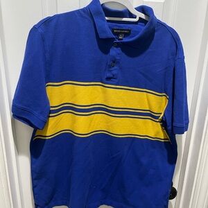 Banana Republic Royal Blue Polo with Yellow Stripes